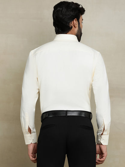 Light Yellow Solid Regular Fit Formal Shirt | JadeBlue