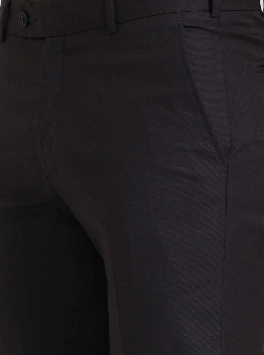 Dark Grey Solid Slim Fit Formal Trouser | JadeBlue Super Luxe
