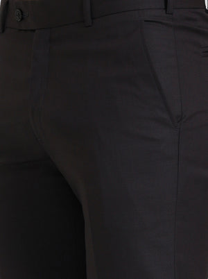 Dark Grey Solid Slim Fit Formal Trouser | JadeBlue Super Luxe