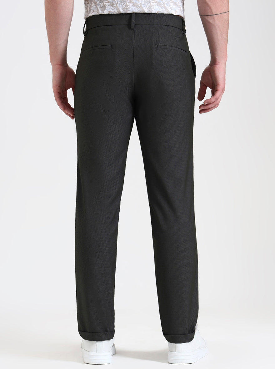 Dark Olive Solid Venice Fit Casual Trouser | JadeBlue