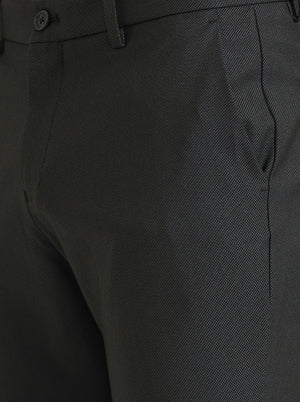 Dark Olive Solid Venice Fit Casual Trouser | JadeBlue