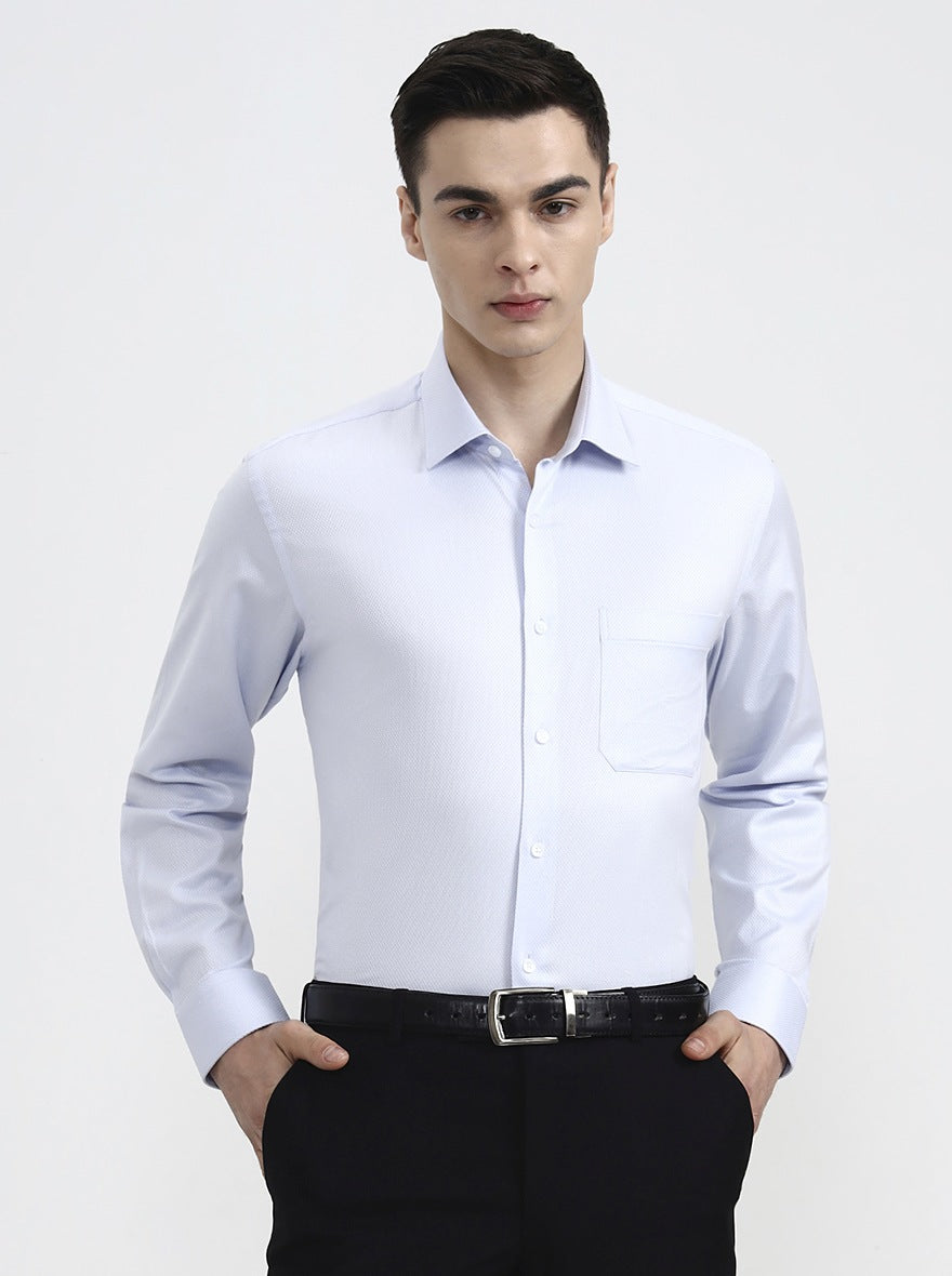 Light Blue Solid Regular Fit Formal Shirt | JadeBlue