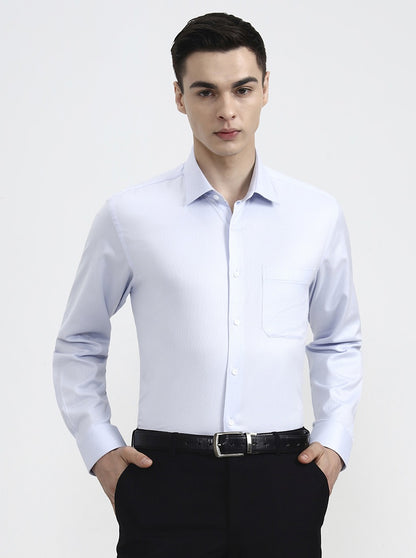 Light Blue Solid Regular Fit Formal Shirt | JadeBlue