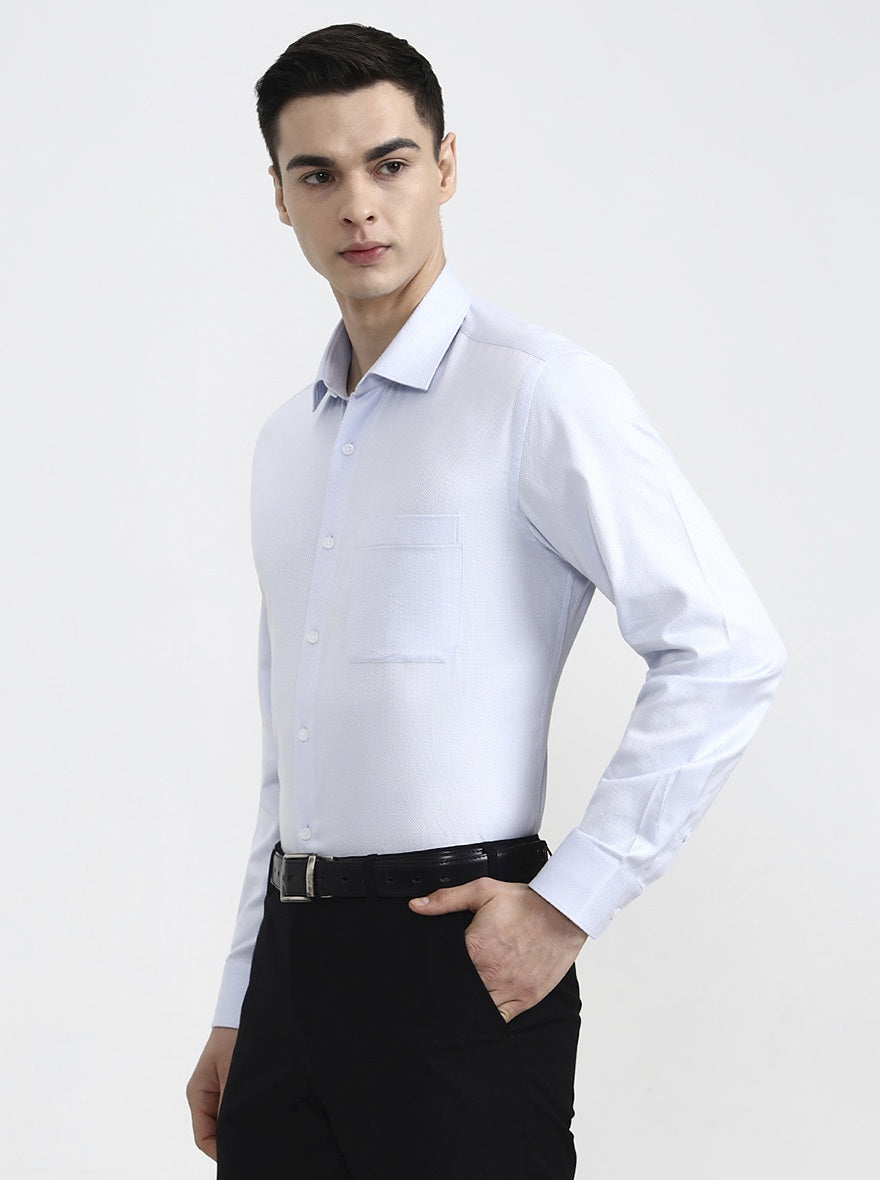 Light Blue Solid Regular Fit Formal Shirt | JadeBlue