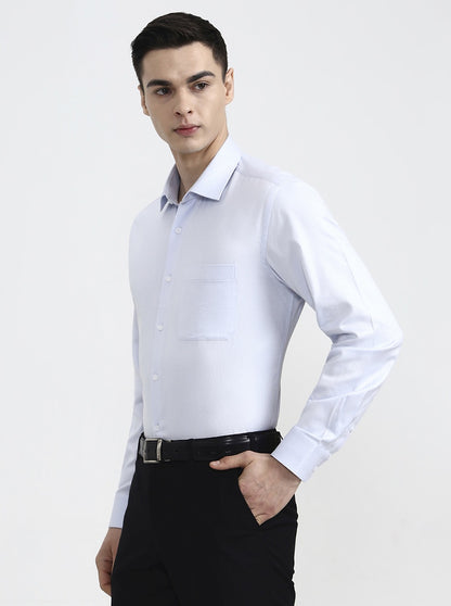 Light Blue Solid Regular Fit Formal Shirt | JadeBlue