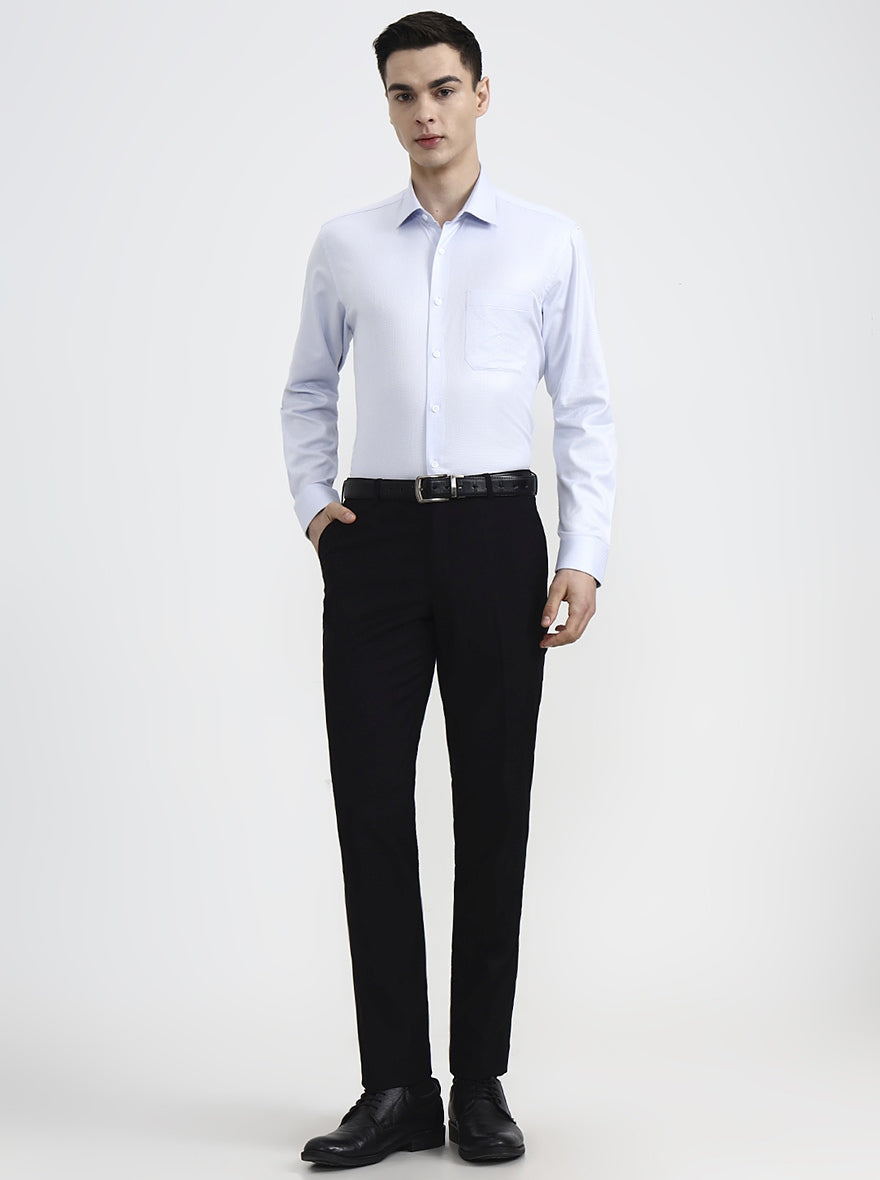Light Blue Solid Regular Fit Formal Shirt | JadeBlue
