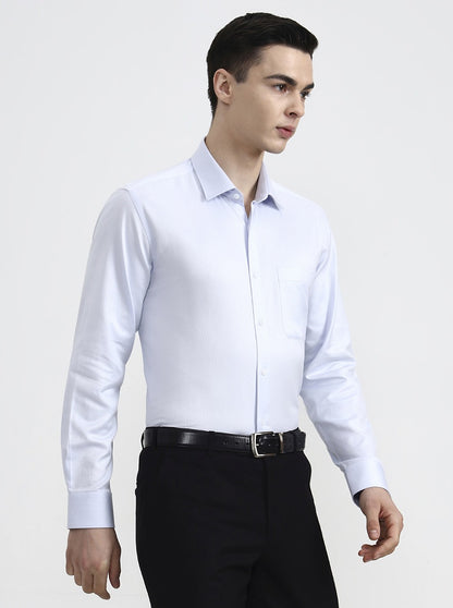 Light Blue Solid Regular Fit Formal Shirt | JadeBlue