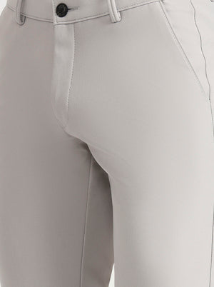 Light Grey Solid Slim Fit Club Wear Trouser | Wyre