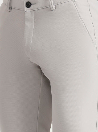 Light Grey Solid Slim Fit Club Wear Trouser | Wyre