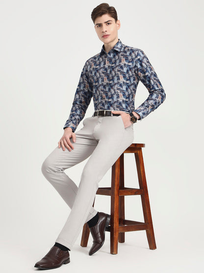 Light Grey Solid Slim Fit Club Wear Trouser | Wyre