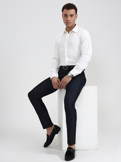 Off White Solid Regular Fit Party Wear Shirt | Wyre
