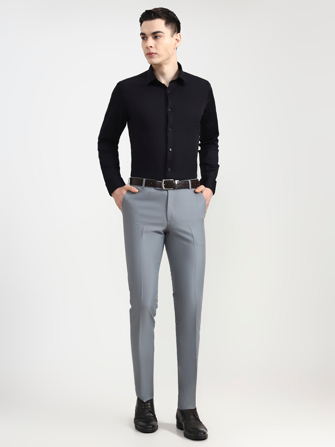 Black Solid Slim Fit Party Wear Shirt | Wyre