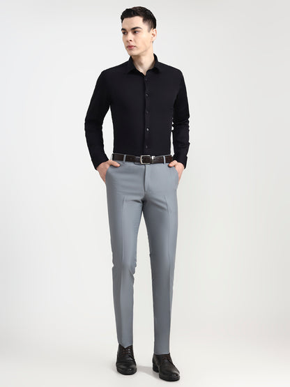 Black Solid Slim Fit Party Wear Shirt | Wyre