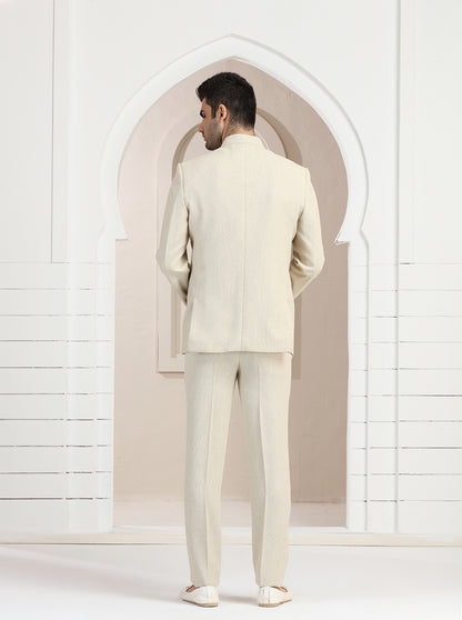 Cream Embroidered Jodhpuri Suit | JadeBlue