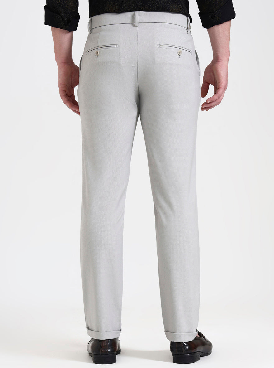 Steel Grey Solid Venice Fit Casual Trouser | JadeBlue