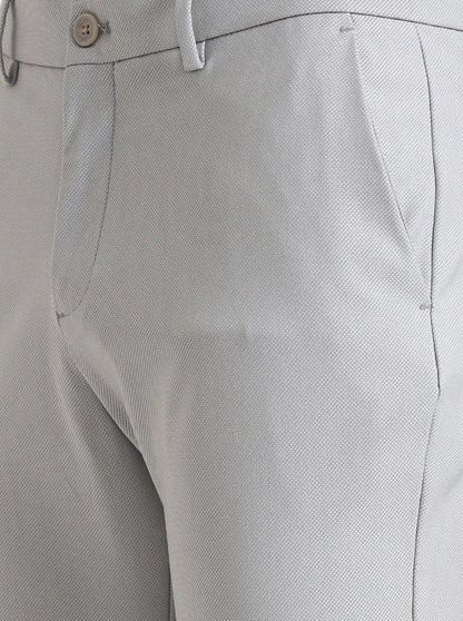 Steel Grey Solid Venice Fit Casual Trouser | JadeBlue