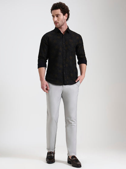 Steel Grey Solid Venice Fit Casual Trouser | JadeBlue