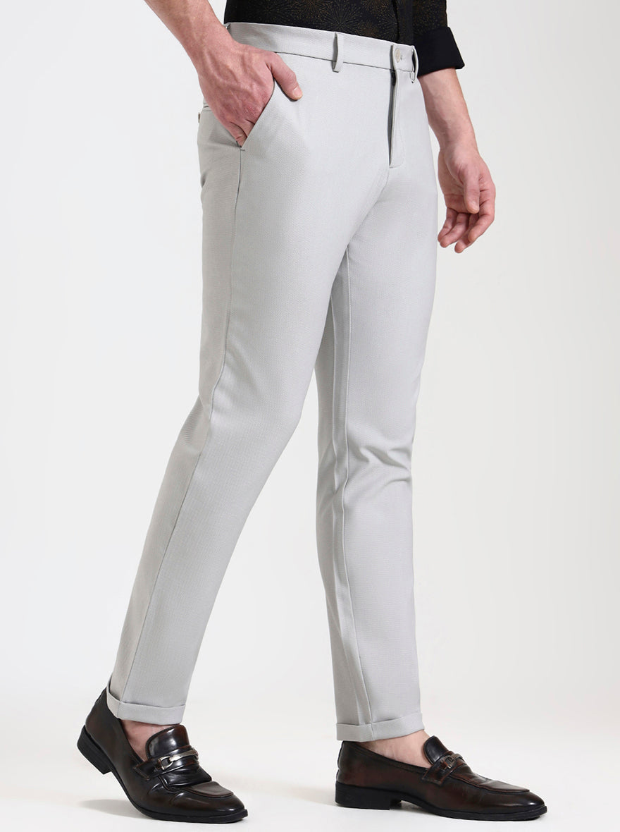 Steel Grey Solid Venice Fit Casual Trouser | JadeBlue