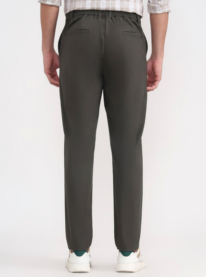 Olive Green Solid Regular Fit Track Pant | JadeBlue