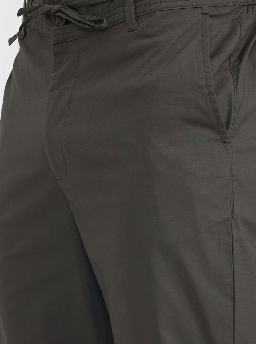 Olive Green Solid Regular Fit Track Pant | JadeBlue