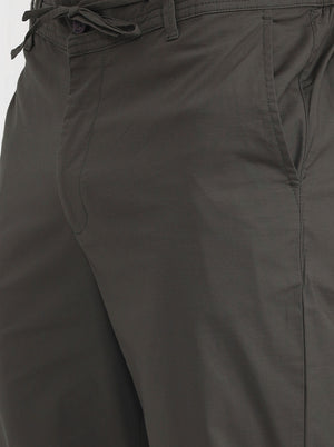 Olive Green Solid Regular Fit Track Pant | JadeBlue