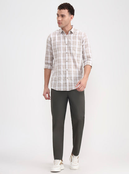 Olive Green Solid Regular Fit Track Pant | JadeBlue