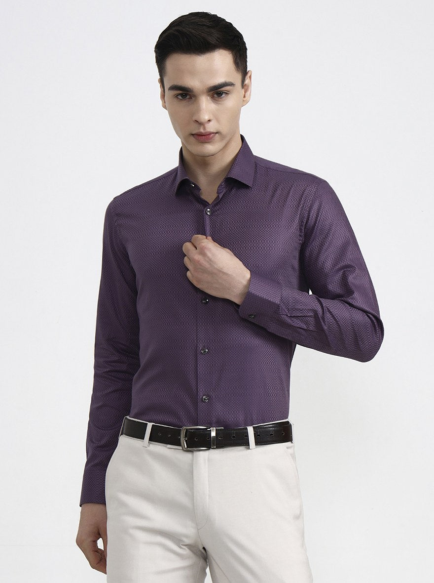Dusty Pink Solid Slim Fit Party Wear Shirt | Wyre