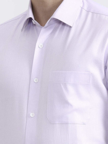 Light Purple Solid Slim Fit Formal Shirt | Metal