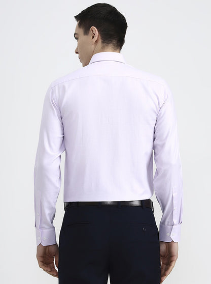Light Purple Solid Slim Fit Formal Shirt | Metal