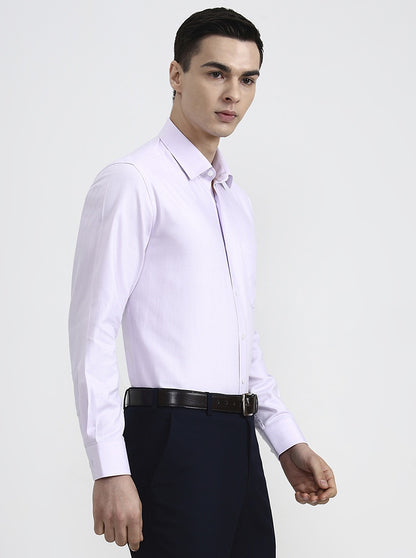 Light Purple Solid Slim Fit Formal Shirt | Metal