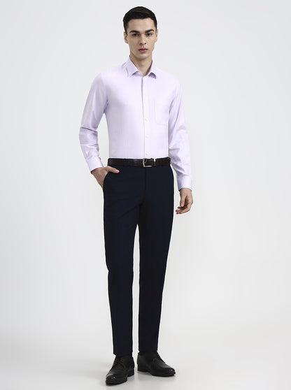 Light Purple Solid Slim Fit Formal Shirt | Metal