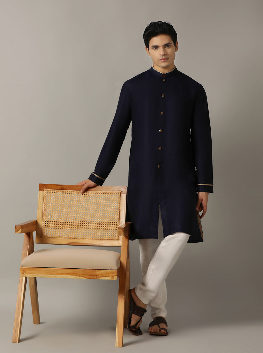 Blue Solid Kurta | The Kurta Company