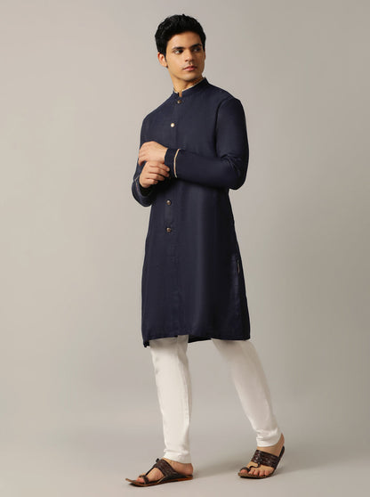 Blue Solid Kurta | The Kurta Company