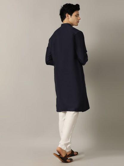 Blue Solid Kurta | The Kurta Company