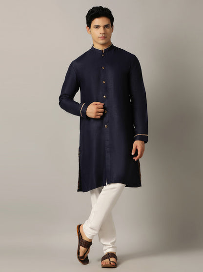 Blue Solid Kurta | The Kurta Company