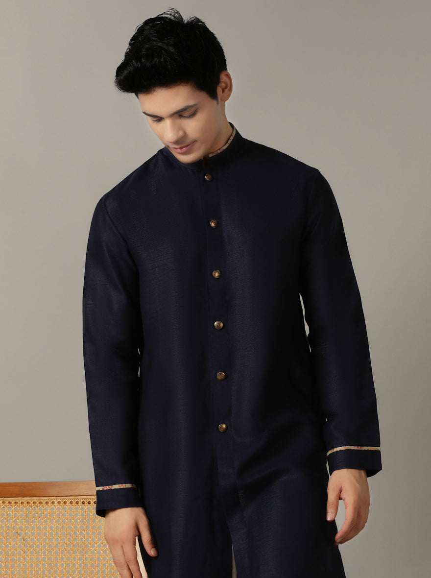 Blue Solid Kurta | The Kurta Company
