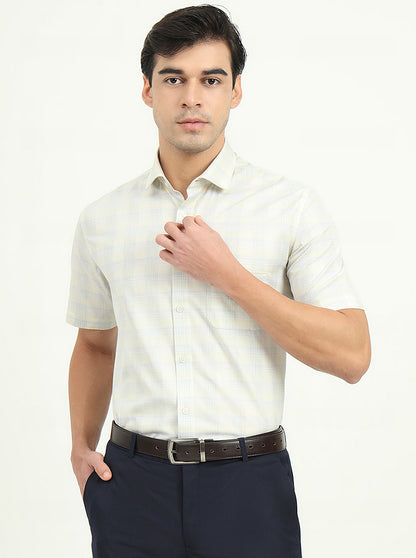 Light Yellow Solid Regular Fit Formal Shirt | Greenfibre