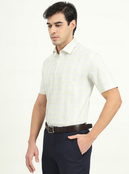Light Yellow Solid Regular Fit Formal Shirt | Greenfibre