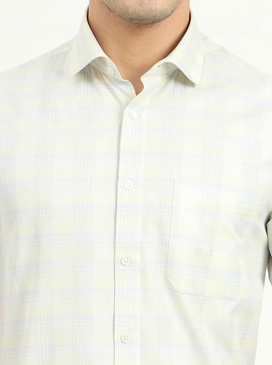 Light Yellow Solid Regular Fit Formal Shirt | Greenfibre