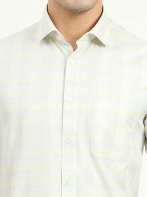 Light Yellow Solid Regular Fit Formal Shirt | Greenfibre