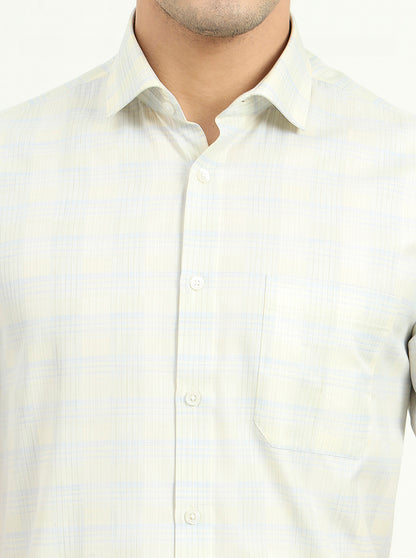 Light Yellow Solid Regular Fit Formal Shirt | Greenfibre