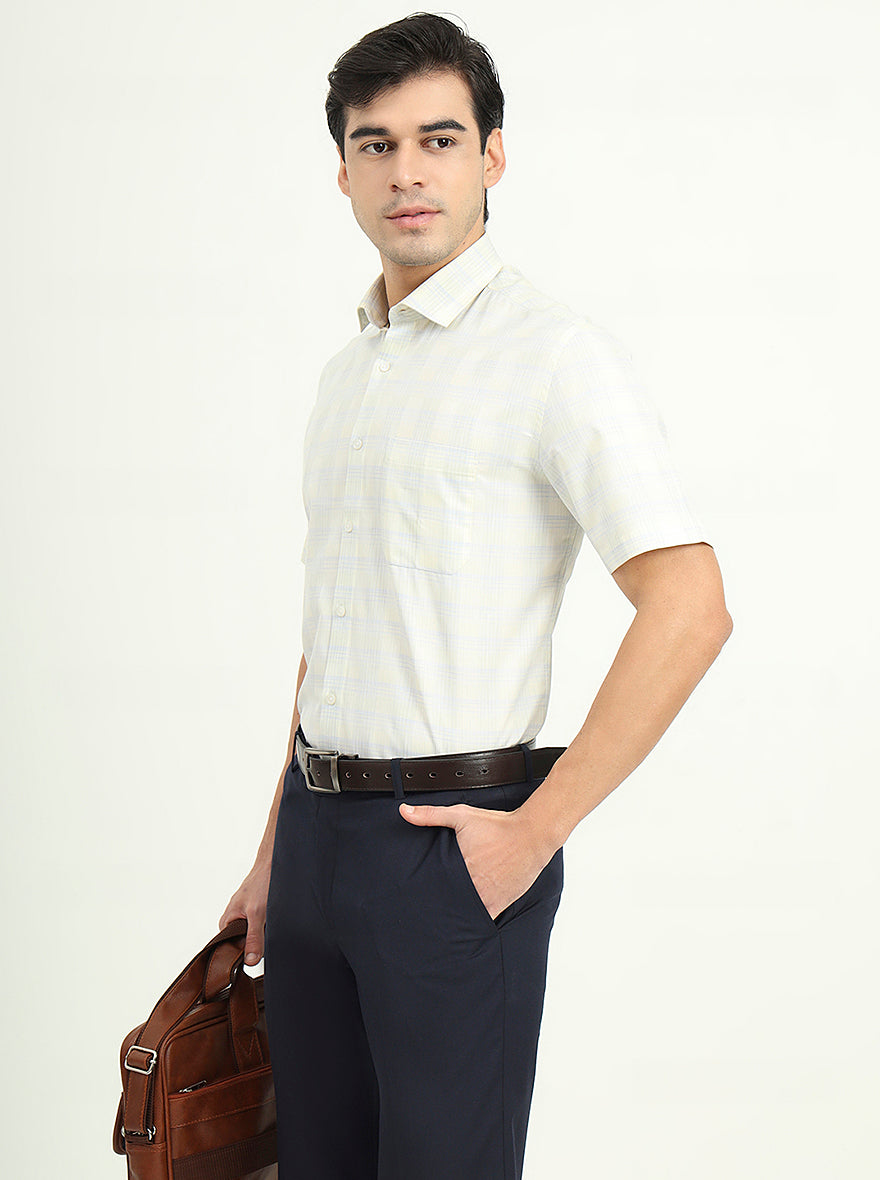 Light Yellow Solid Regular Fit Formal Shirt | Greenfibre