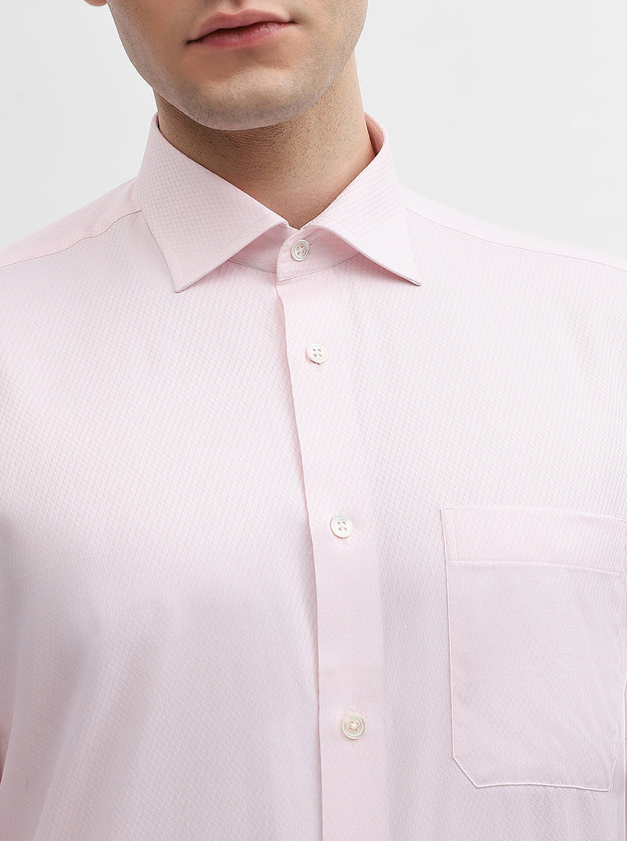 Pink Solid Slim Fit Formal Shirt | JadeBlue Super Luxe