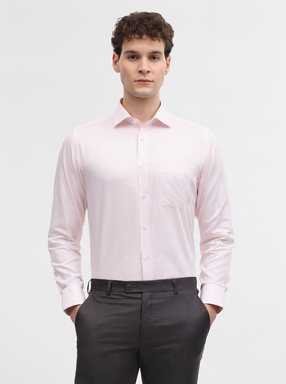Pink Solid Slim Fit Formal Shirt | JadeBlue Super Luxe