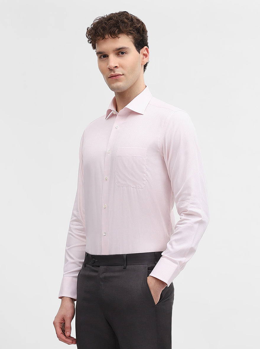 Pink Solid Slim Fit Formal Shirt | JadeBlue Super Luxe
