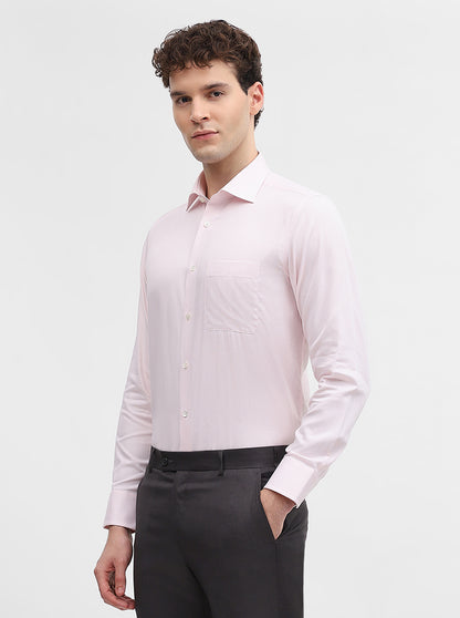 Pink Solid Slim Fit Formal Shirt | JadeBlue Super Luxe
