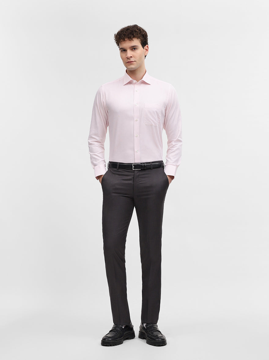 Pink Solid Slim Fit Formal Shirt | JadeBlue Super Luxe