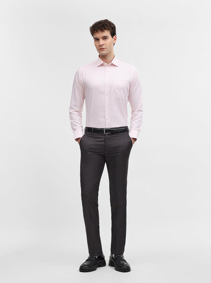 Pink Solid Slim Fit Formal Shirt | JadeBlue Super Luxe