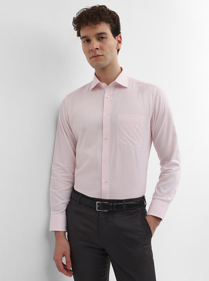 Pink Solid Slim Fit Formal Shirt | JadeBlue Super Luxe