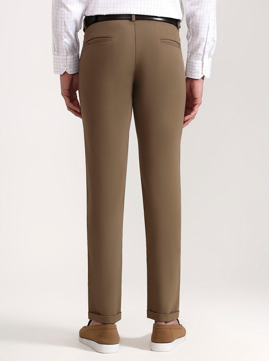 Khaki Solid Slim Fit Club Wear Trouser | Wyre